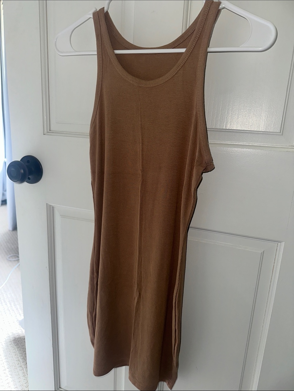 Women's Ribbed Tank Dress - Light Brown/Tan
